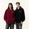FORNINES embroidered hooded zipper cardigan gray sweatshirt for men and women fashion brand spring and autumn heavy casual couple jacket