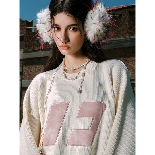 FORNINES圆领休闲毛衣男女宽松内搭针织衫秋冬潮牌线衣情侣打底衫