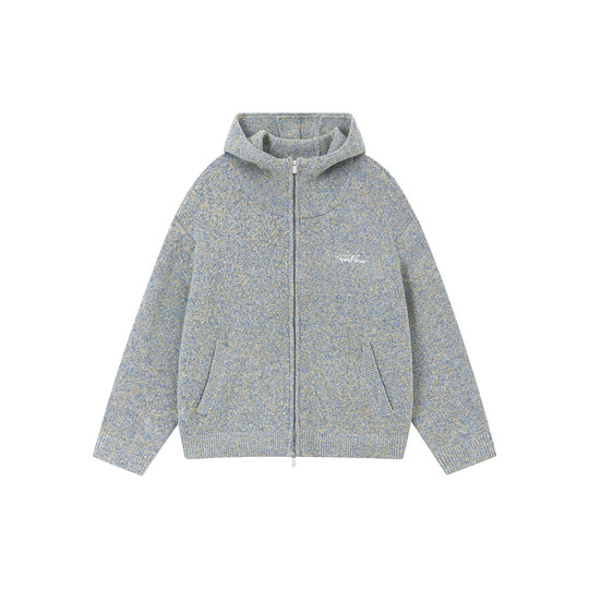 FORNINES слегка короткий тяжелый толстый свитер, куртка для мужчин и женщин, пара носит осенне-зимний повседневный вязаный кардиган с капюшоном