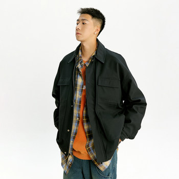 FORNINES American retro pu jacket ຫນັງສີນ້ໍາຕານຜູ້ຊາຍແລະແມ່ຍິງຍີ່ຫໍ້ trendy ດູໃບໄມ້ລົ່ນດູໃບໄມ້ລົ່ນແລະລະດູຫນາວງາມລົດຈັກຊຸດເສື້ອຫນັງຖະຫນົນສູງ