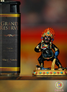 手绘铜民族风黑财神铜像摆件