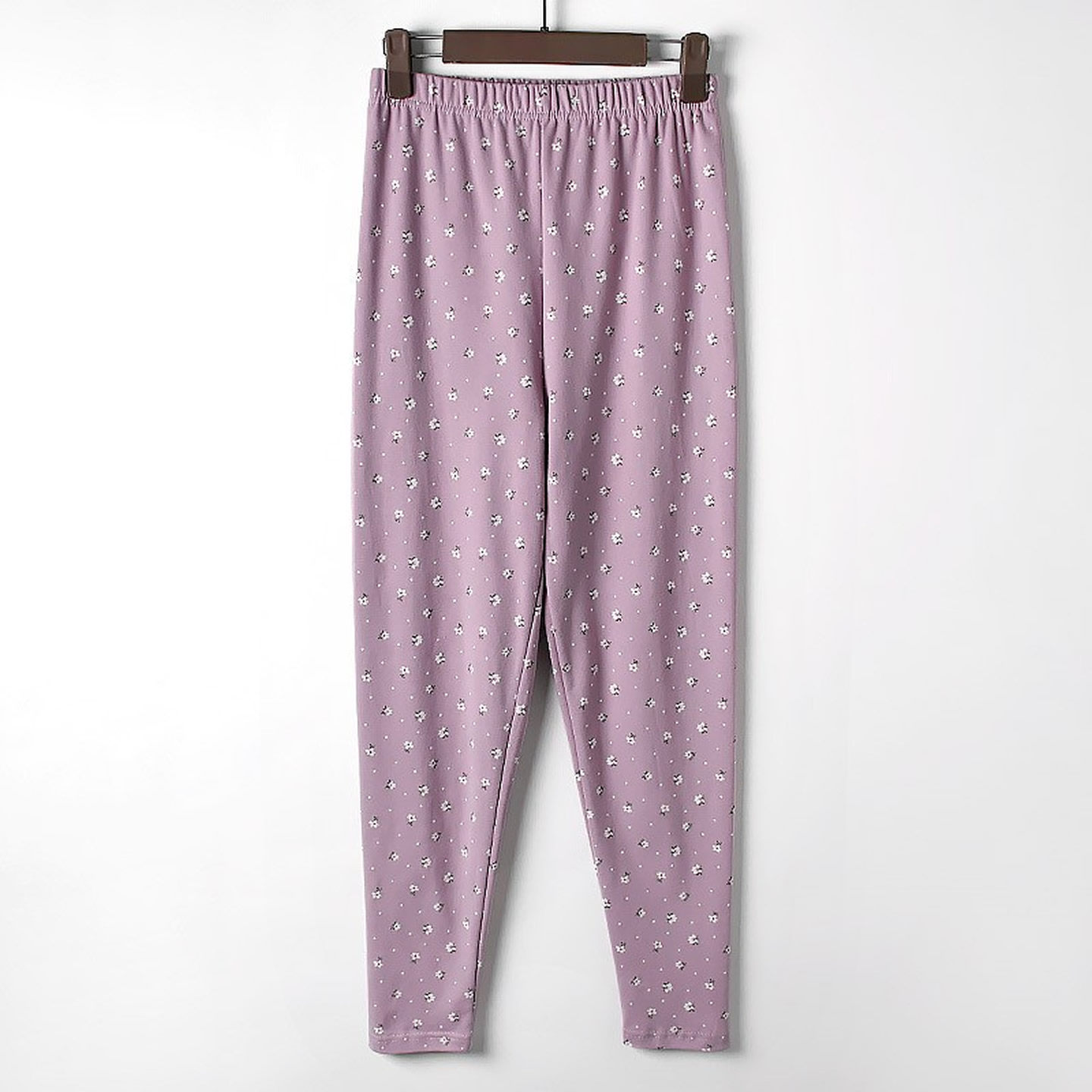 中老年奶奶100%纯棉秋裤老太太200斤棉毛裤保暖宽松大码印花线裤