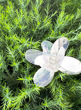 原创手作蝴蝶结水晶鞋鞋花ins珍珠宝石洞洞鞋配饰diy可拆卸六件套