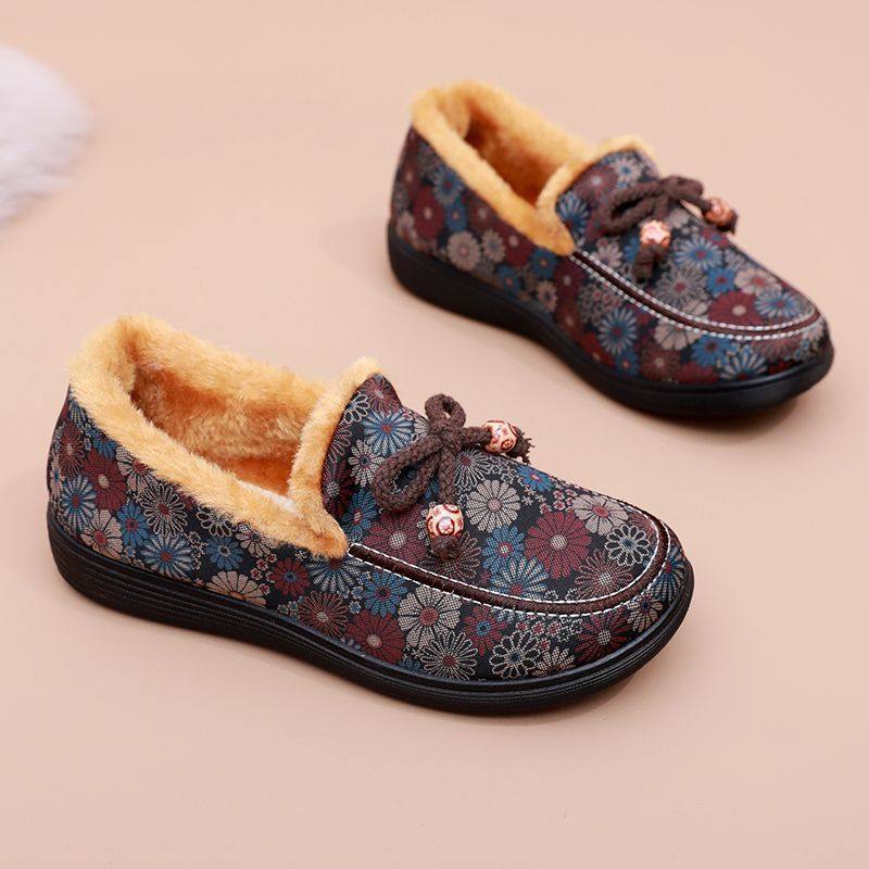 冬季新款老北京布鞋女棉鞋中老年平底妈妈鞋加绒保暖防滑奶奶棉靴,淘宝优惠券,粉丝福利购,淘宝优惠卷