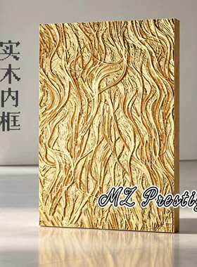 纯手绘立体金箔抽象油画背景墙