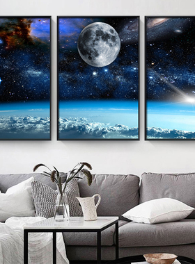 现代欧式客厅背景墙星空装饰画