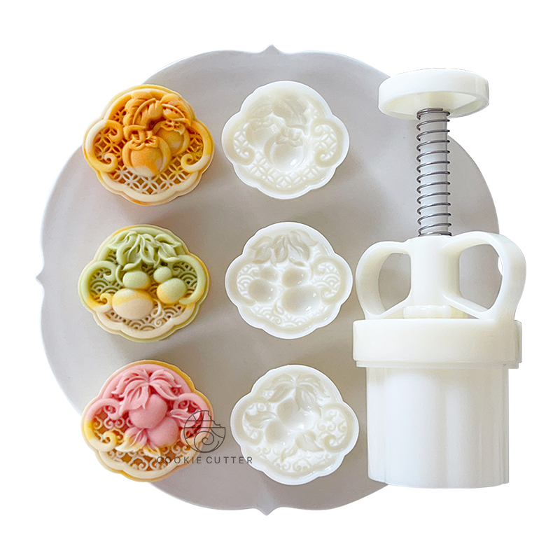 50g75g柿柿如意中秋月饼模具新品葫芦广式流心绿豆糕点冰皮烘焙模 - 图3