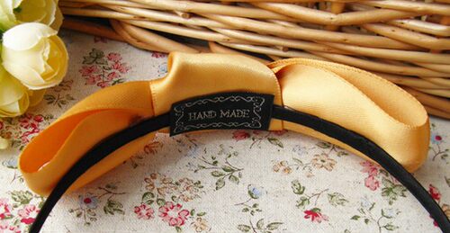 hand made背标标牌 手工DIY蝴蝶结发饰发夹材料配件 专用标签 - 图2