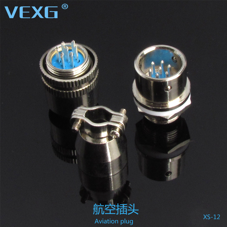 vexg航空插头XS12连接器电缆快插连接器航空插座多芯可选