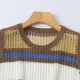 J5124 ການຄ້າຕ່າງປະເທດແມ່ຍິງ sleeveless Hollow Knitted Vest Summer ຮູບແບບໃຫມ່ Round Neck Breathable Color Matching Loose Vest
