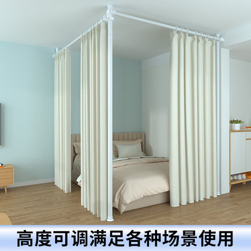 顶天立地简易屏风客厅做房间板墙简易自装遮挡卧室折叠移动分隔帘 - 图1