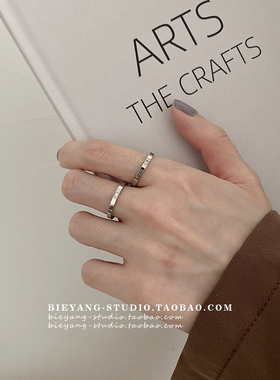 精致小众一颗锆石高级感钛钢银色网红百搭潮流戒103