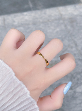 足金莫比乌斯环戒指女新款