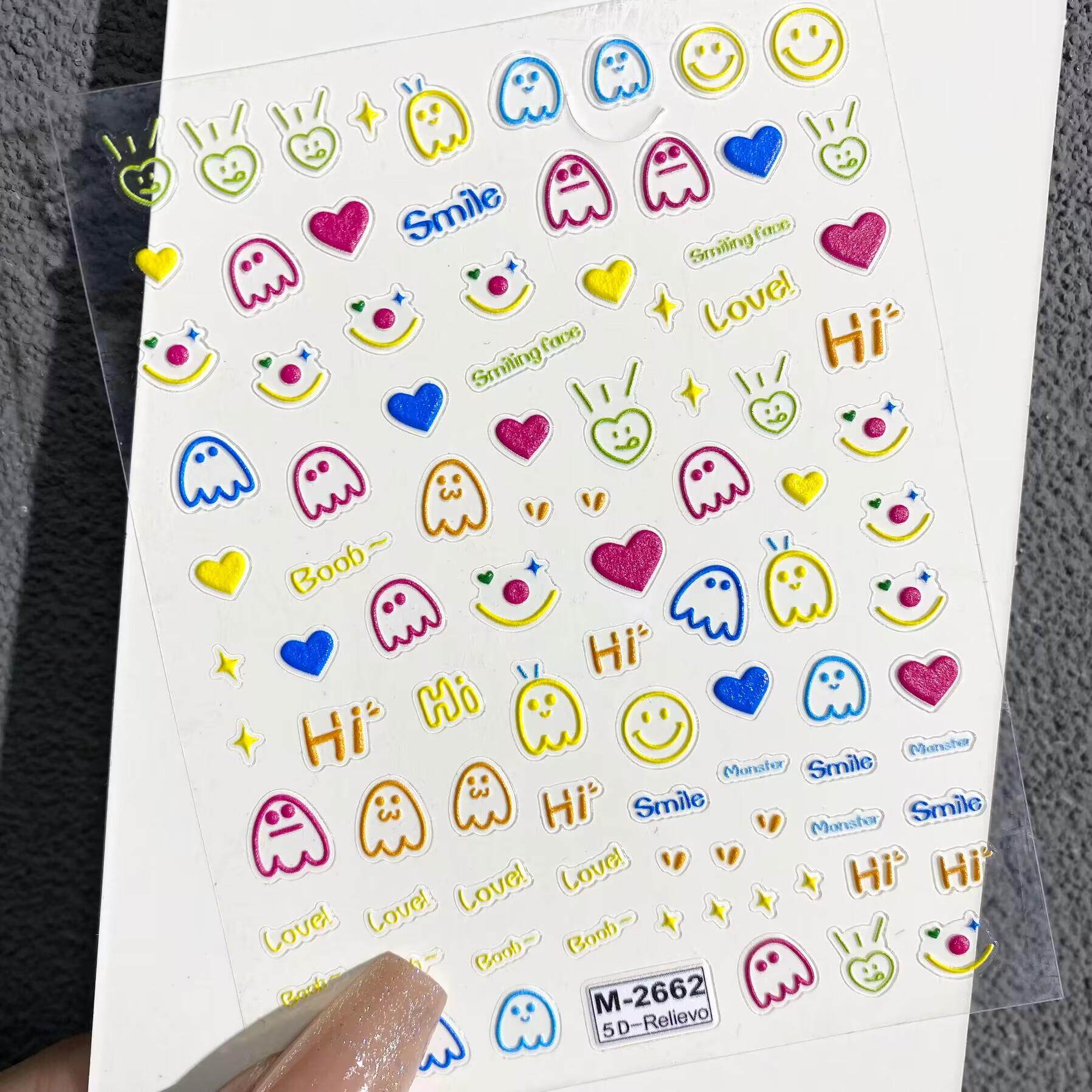 可爱小熊童趣表情浮雕美甲贴纸diy涂鸦立体手账ccd手机壳指甲贴,淘宝优惠券,粉丝福利购,淘宝优惠卷