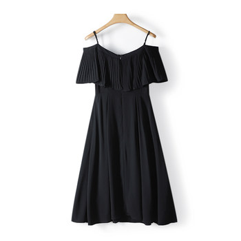 Pleated ruffled strap dress Hangdian summer new arrival for women ~ ຫຼຸດລາຄາ 024