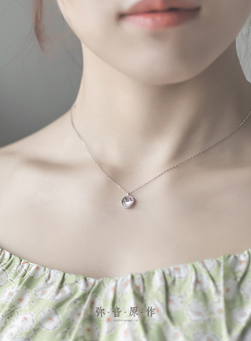 弥音原作水钻笑脸项链女微笑可爱
