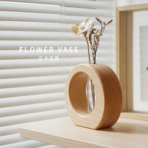 A few easy raw water peels green planting dry flowers solid wood small container minimalist artist residence ornament desktop Hyun-up swing piece