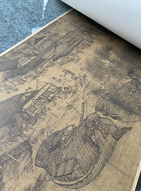 清明上河图 张择端 山水画横幅手卷装饰画1比1复制绢本可临摹学习
