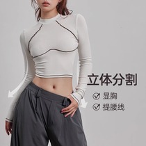 Zero Degrees New Soft Glutinous Mousse Warm Fitness Clothing Women Tight Training Sportswear Sportswear Color Display Slim Yoga Long Sleeves