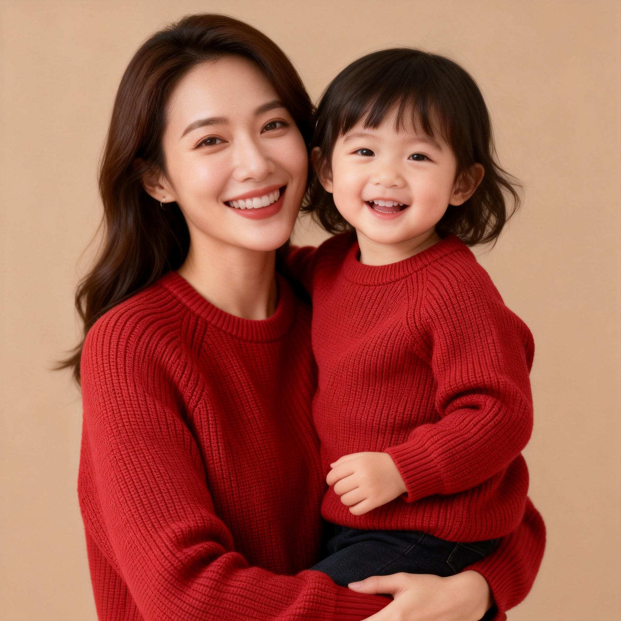 新年亲子装红色毛衣一家三口冬装新款母子母女马年过年全家福拍照,淘宝优惠券,粉丝福利购,淘宝优惠卷