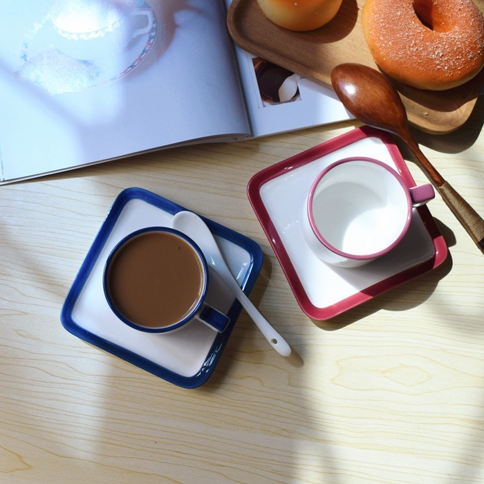 包邮130ml欧式陶瓷咖啡杯套装 浓缩杯拿铁杯茶杯碟英式茶杯碟套装 - 图0