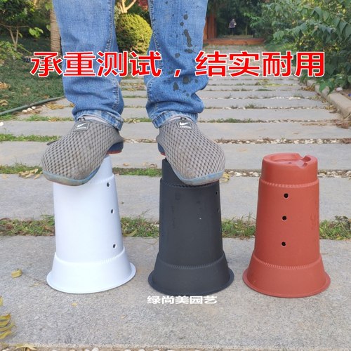 兰花盆塑料专用兰花花盆仿紫砂加厚兰草盆带孔透气多肉盆景种植盆 - 图0