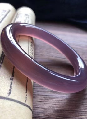 圆条手镯时尚玉石玛瑙美人镯紫罗兰色高高档礼品冰透紫色玉髓少女