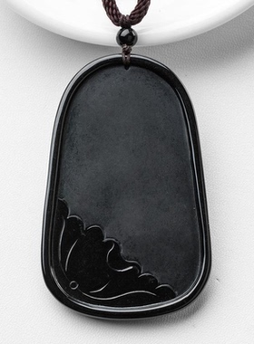 男细腻观音挂件缅甸送玉石坠货翡翠证书男款玉坠质地A墨翠吊