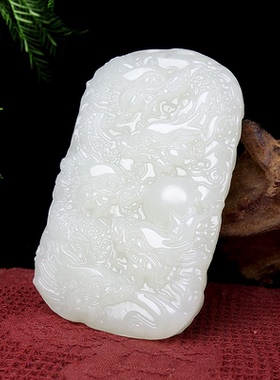 女款吊坠项链天然生肖龙牌挂专属男士和田玉挂件玉石男玉佩九龙坠