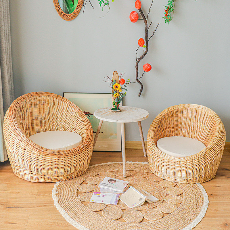 藤编柳编沙发藤椅家具天然柳条手工编织阳台庭院花园民宿装饰坐椅,淘宝优惠券,粉丝福利购,淘宝优惠卷