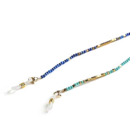 青金石绿松渐变波西米亚风眼镜链口罩耳机防丢简约个性挂脖绳 - 图0