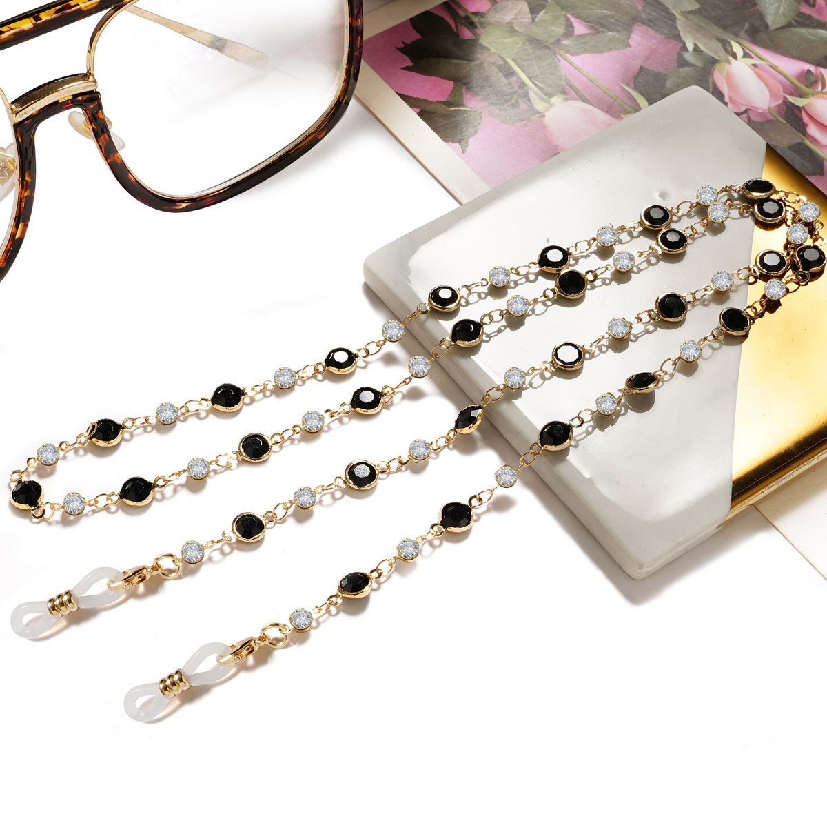 日韩款眼镜链锆石彩钻时尚潮款男女挂脖配饰太阳眼镜墨镜防丢链子,淘宝优惠券,粉丝福利购,淘宝优惠卷