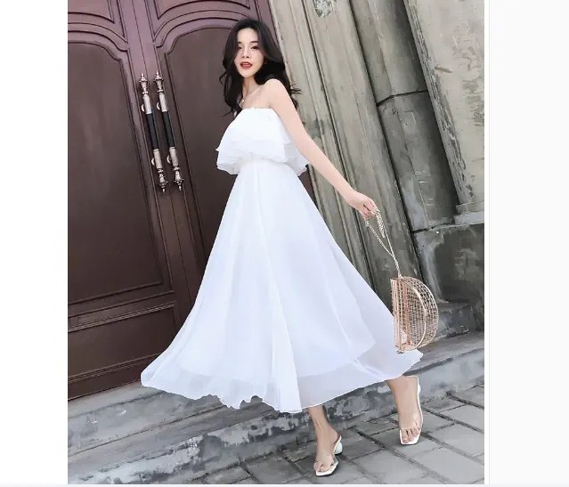 4种穿2层法夏季度假拍照雪纺连衣裙女一字肩收腰显瘦长款多穿裙子,淘宝优惠券,粉丝福利购,淘宝优惠卷