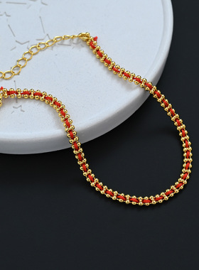 本命年马年红绳编织细手绳女轻奢百搭感2026新款红色精致手饰