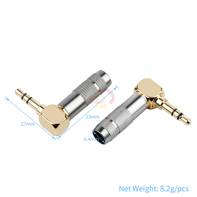 经典纯铜3.5立体弯插镀金3.5立体L形装配插头-图1
