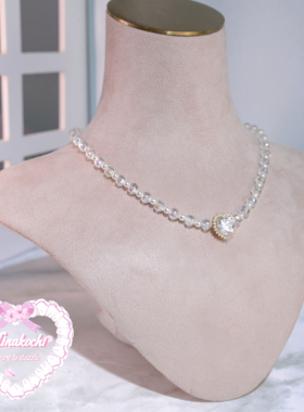 米娜可可极光爱心偏光水钻项链