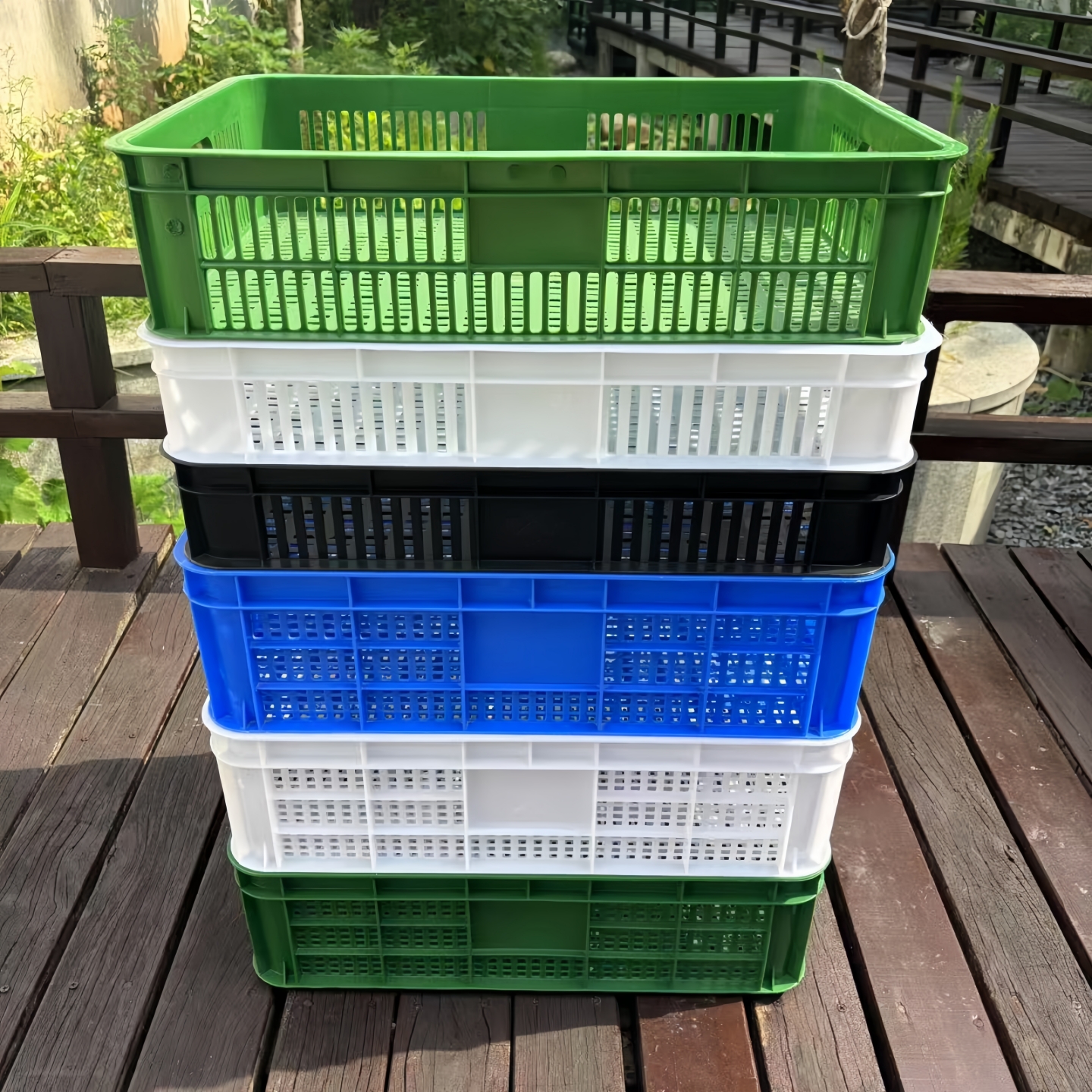 塑料周转筐长方形大号镂空超市蔬菜盘运输筐水果工业快递塑料筐子 - 图2