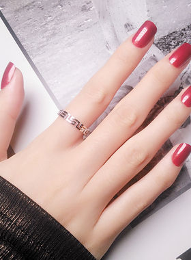 玫瑰金钛钢戒指长城大号