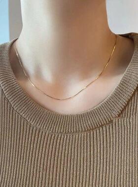 钛钢项链加长版50/55/60厘米无吊坠不掉色盒子链配件尾牌裸链