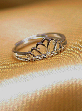 漂亮皇冠细戒指女大码胖mm简单