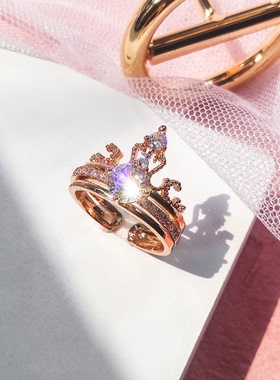 抖音同款日韩风开口食指镶嵌宝石
