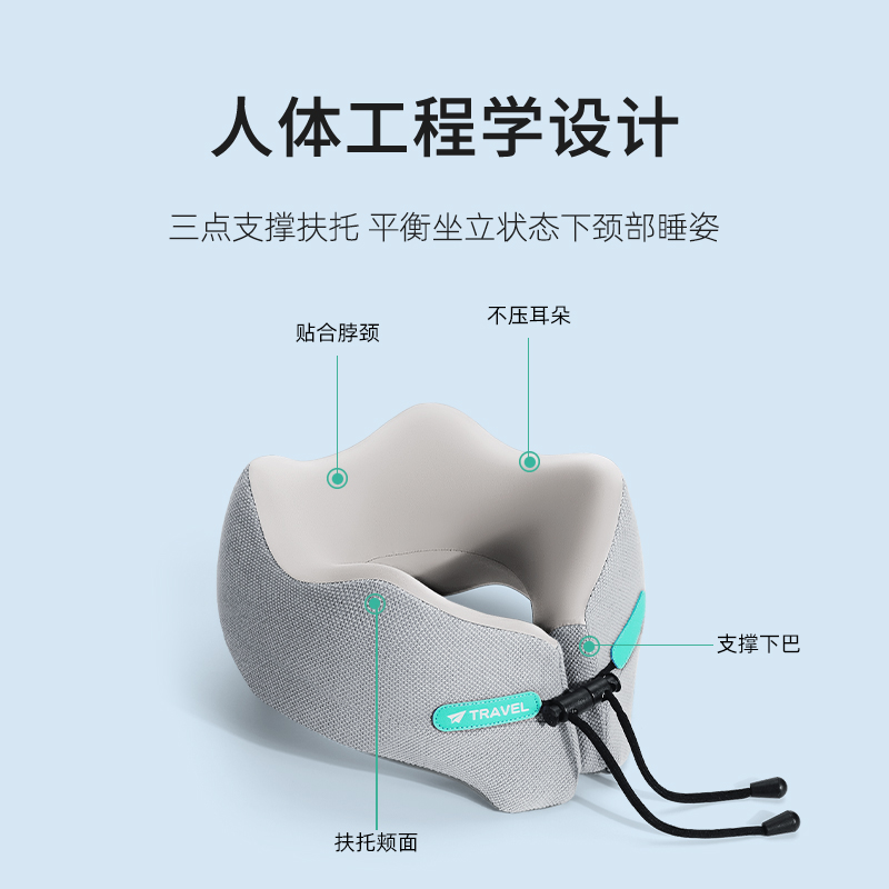 旅行u型枕不歪脖飞机护颈枕脖枕颈椎脖子支撑靠枕坐车睡觉u形枕头-图1