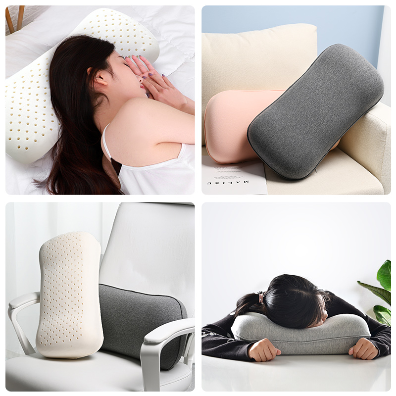 便携乳胶枕单人男女小枕头学生午睡枕小号出差旅行办公室趴睡午休 - 图2