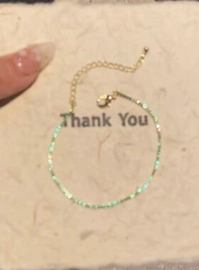 新款爆闪极细红绿色仙女手链ins小众设计轻奢时尚简约高级百搭