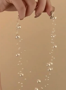 温柔白月光~ 多层珍珠项链女锁骨链新款2023爆款秋冬高级感毛衣
