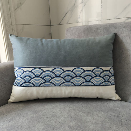 新中式沙发腰靠枕简约现代长方形靠枕古典中国风客厅床头腰靠垫 - 图3