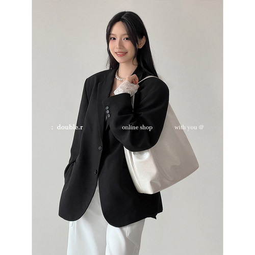 原创·小瑞靓包 绀碧浮波 慵懒软皮托特包包女2025新款单肩腋下包 - 图2