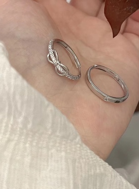 迪士尼公主情侣对戒s925纯银情侣一对女生戒指男生简约情人节礼物