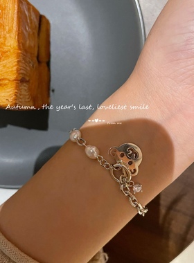 925纯银小熊卫衣项链女2021年新款潮小众设计感ins嘻哈锁骨链百搭