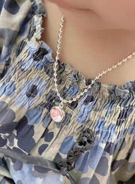 韩国ins同款儿童洋气足银999纯银项链质感笑脸亲子男女宝宝定制款